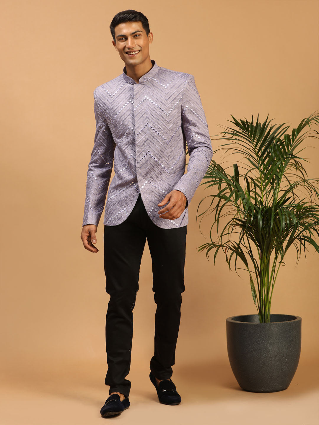 Men's Purple Mirror Jodhpuri