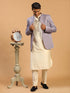 Men's Purple Mirror Jodhpuri With Kurta Pant Set