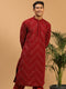 Men Maroon Mirror Kurta