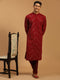 Men's Maroon Mirror Kurta Pant Set