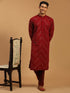Men's Maroon Mirror Kurta Pant Set