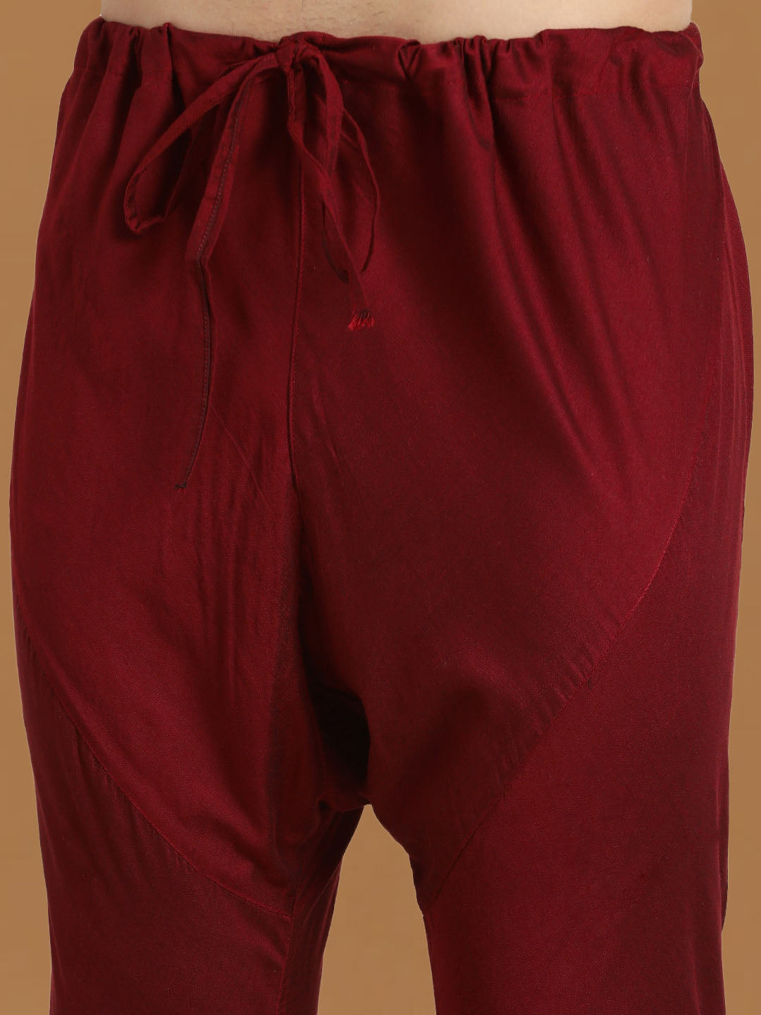 Men's Maroon Mirror Kurta Pyjama Set