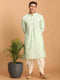 Men's Mint Green Mirror Kurta Dhoti Set