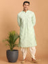 Men's Mint Green Mirror Kurta Dhoti Set