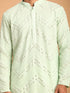 Men's Mint Green Mirror Kurta Dhoti Set
