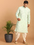 Men's Mint Green Mirror Kurta Dhoti Set