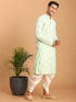 Men's Mint Green Mirror Kurta Dhoti Set