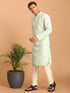 Men's Mint Green Mirror Kurta Pant Set