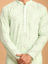 Men's Mint Green Mirror Kurta Pant Set