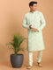 Men's Mint Green Mirror Kurta Pyjama Set