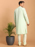 Men's Mint Green Mirror Kurta Pyjama Set