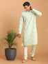 Men's Mint Green Mirror Kurta Pyjama Set