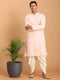 Men's Pink Mirror Kurta Dhoti Set