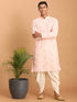 Men's Pink Mirror Kurta Dhoti Set