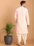 Men's Pink Mirror Kurta Dhoti Set