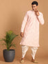 Men's Pink Mirror Kurta Dhoti Set