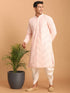 Men's Pink Mirror Kurta Dhoti Set