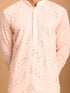 Men's Pink Mirror Kurta Dhoti Set