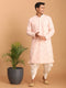 Men's Pink Mirror Kurta Dhoti Set