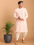 Men's Pink Mirror Kurta Dhoti Set