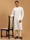 Men's White Mirror Kurta Pant Set