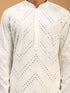 Men's White Mirror Kurta Pant Set
