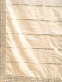 Men's Cream Pleated Kurta And Churidar Set With Cream Vertical Mirror Dupatta