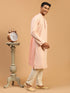 Men's Pink Ethnic Chikankari Kurta Pant Set
