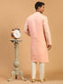 Men's Pink Ethnic Chikankari Kurta Pant Set