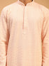 Men's Pink Ethnic Chikankari Kurta Pant Set