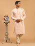 Men's Pink Ethnic Chikankari Kurta Pant Set
