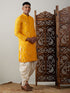 Men's Yellow Embroidered Kurta Dhoti Set