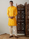 Men's Yellow Embroidered Kurta Patiala Set