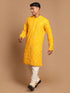 Men's Yellow Embroidered Kurta Pyjama Set