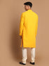 Men's Yellow Embroidered Kurta Pyjama Set