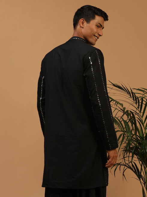 Men's Black Mirror Kurta