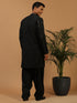 Men's Black Mirror Kurta With Patiala Set