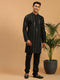 Men's Black Mirror Kurta Pyjama Set