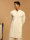 Men's Cream Mirror Kurta