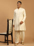 Men's Cream Mirror Kurta