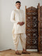 Men's Cream Mirror Kurta Dhoti Set