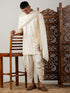 Men's Cream Mirror Kurta Dhoti And Dupatta Set
