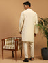 Men's Cream Mirror Kurta Pant Set