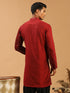 Men's Maroon Mirror Kurta