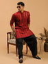 Men's Maroon Mirror Kurta