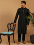 Men's Black Viscose Kurta With Pant Set
