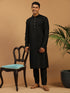 Men's Black Viscose Kurta With Pant Set