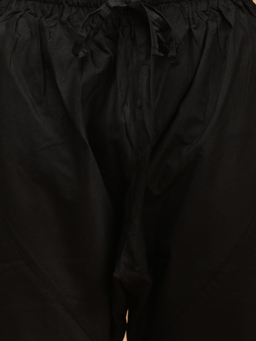 Men's Black Viscose Kurta Pyjama Set