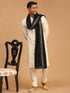 Men's Cream Viscose Kurta Pyjama And Dupatta Set