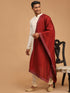 Men's Cream Viscose Kurta Pyjama And Dupatta Set